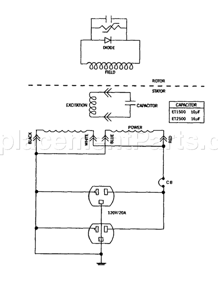 Page B Diagram and Parts List for 9749-4  Briggs and Stratton Generator